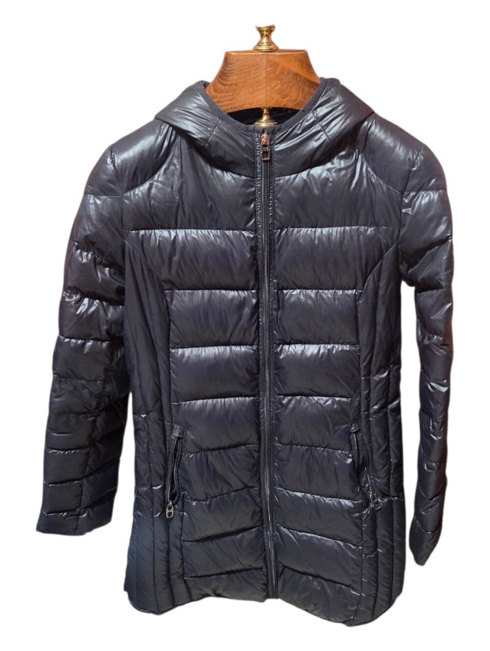 Miss Sixty Ultralight Packable Down Puffer Hooded Black Jacket Size Medium
